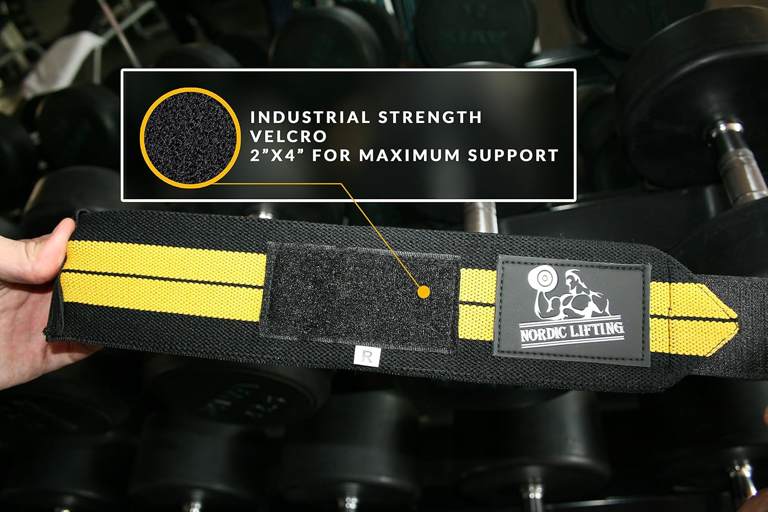 Wrist Wraps (2 works) - Premium Support for Weightlifting Crossfit & Gym, Camo Grey & Black/Yellow - Image 4