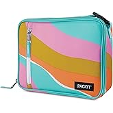 PackIt® Freezable Classic Lunch Box, Retro Wave, Built with EcoFreeze® Technology, Fully Freezable, Collapsible, Reusable, With Zip Front Pocket and Buckle Handle, Designed for Fresh Lunch On the Go