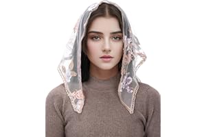 Mantveil Small Triangle Chapel Veil: Vintage Inspired Lace Mantilla Veils for Church Latin Mass Catholic Head Scarf for Women