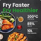 Chefman 5 in 1 Air Fryer Oven 10L 1800W Rotisserie 17 Presets UK view 2