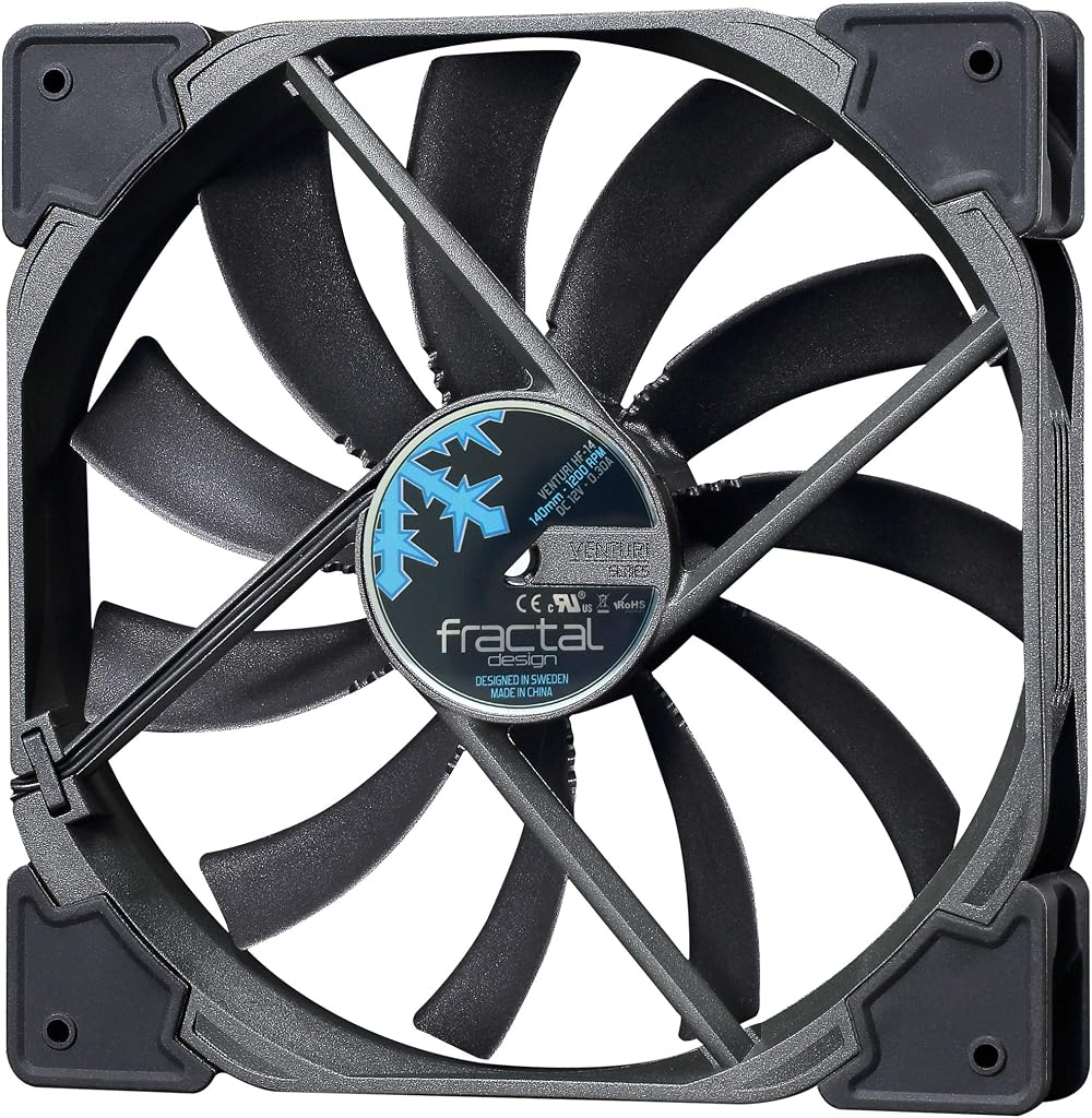 Fractal Design Venturi HF-14 Cooling Fan Black FDB Bearings for Computer Case