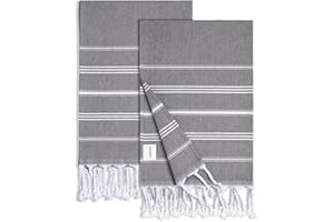 cabanana Hand Towels for Bathroom - 2-Pack,20x30 Inch-100% Cotton,Turkish Bathroom Hand Towels,Super Absorbent & Quick-Dry Soft for Bath, Kitchen, Spa, Face, Hair, Dishcloth (Black)