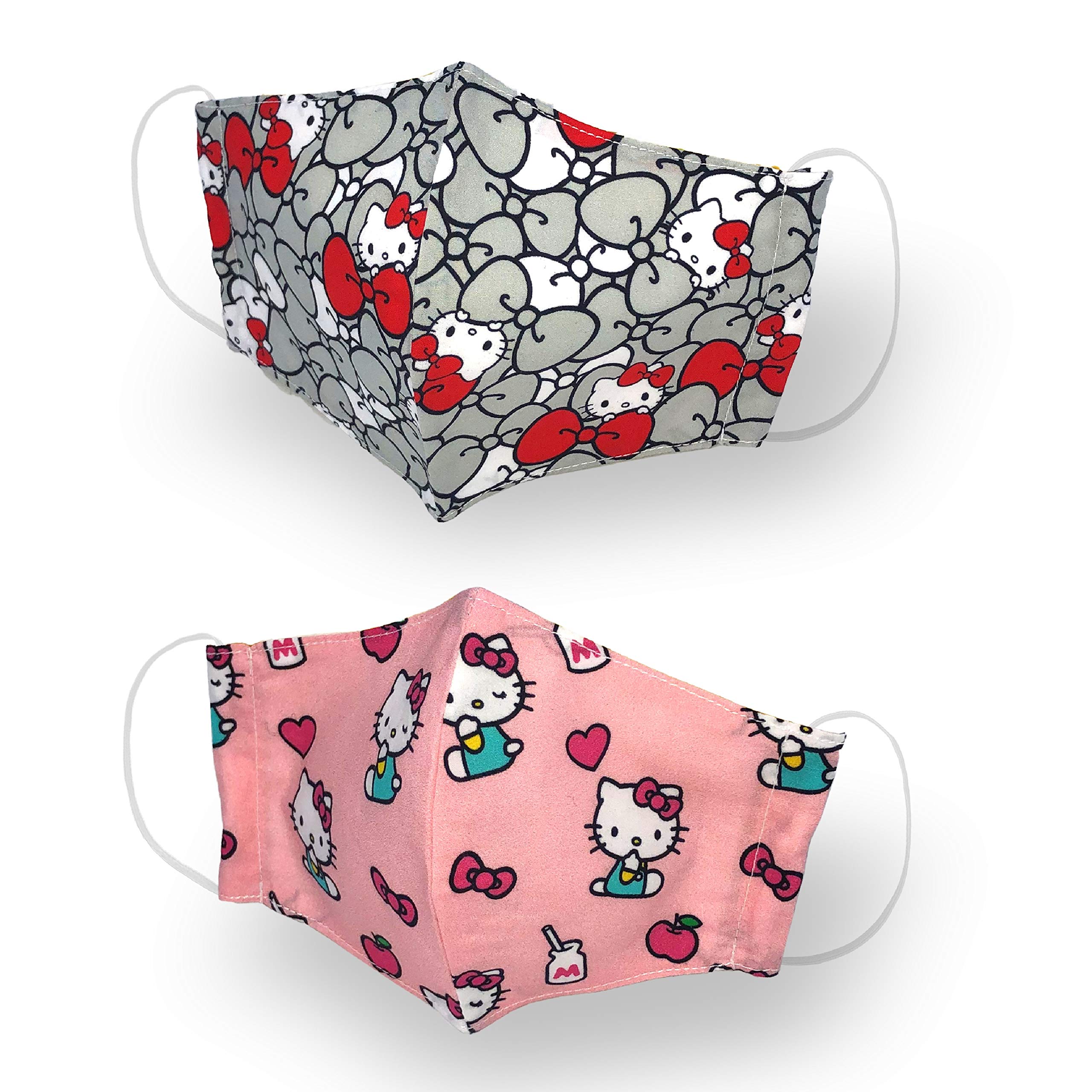 Kanguru Green Mask Hello Kitty, Face Mask, 2 Piece Set, Girls, 6 - 12 Years, 100% Cotton - 200 Gr