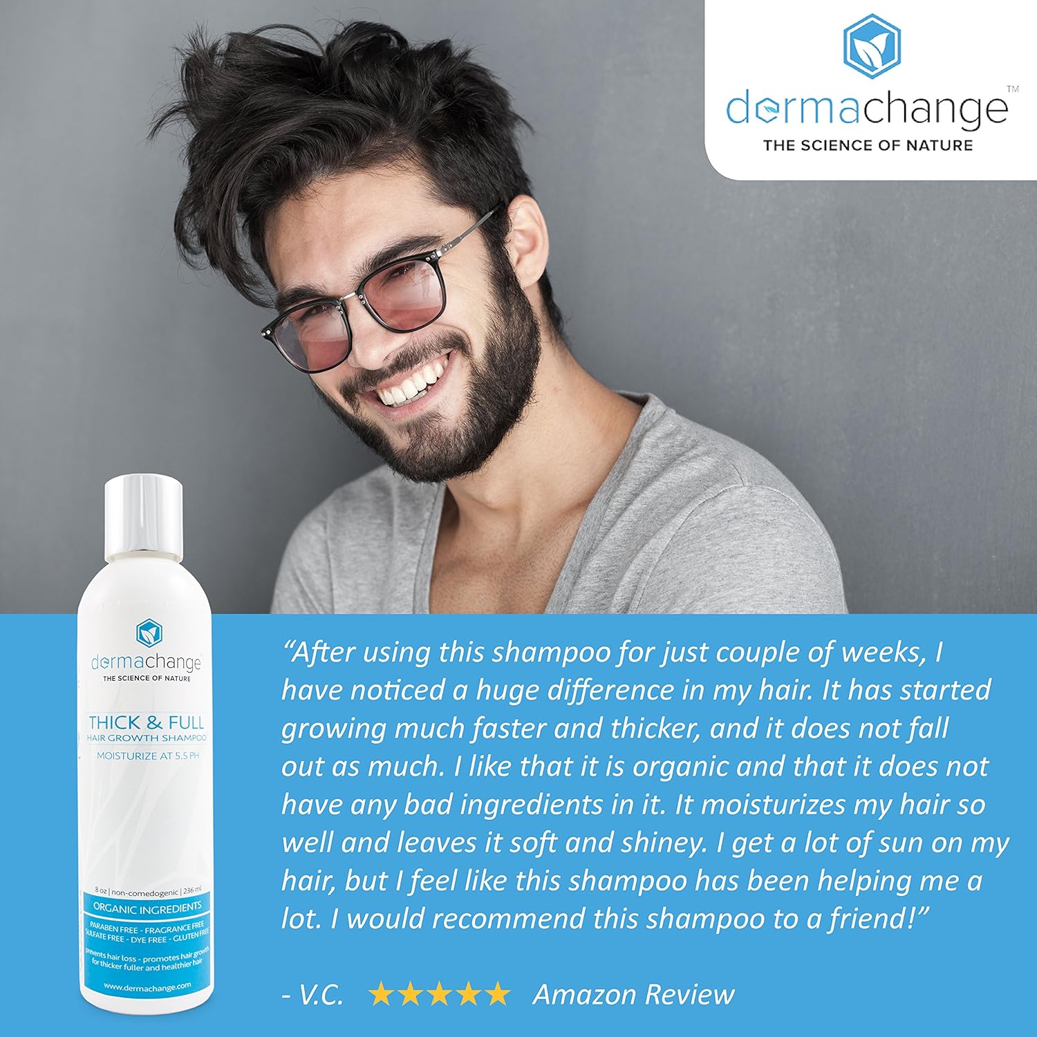 Anti Thinning Hair Growth Shampoo - with Vitamins for Hair Regrowth - For Color Treated Hair - Paraben, Gluten and Sulfate Free - Hair Loss Treatments - Supports Regrowth (16oz) - Made in USA: Beauty