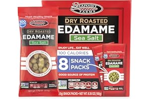 Seapoint Farms Dry Roasted Edamame, Sea Salt, Vegan, Gluten-Free, Kosher, and Non-GMO, Crunchy Snack for Healthy Snacking, 100 Calorie Snack Pack (12 Boxes)