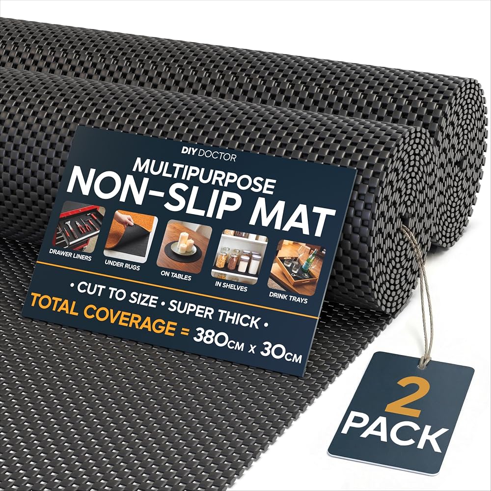 DIY Doctor Anti Slip Gripper Rolls 2 Pack 190x30cm Non Slip Rug Underlay