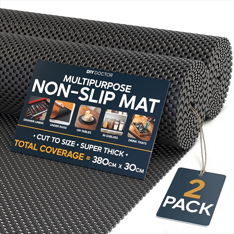 DIY Doctor Anti Slip Gripper Rolls 2 Pack 190x30cm Non Slip Rug Underlay