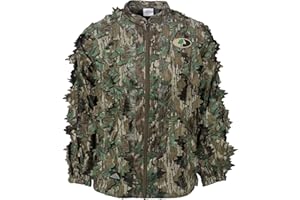 North Mountain Gear Mossy Oak Camouflage Hunting Jacket - Full Zip - Lightweight - Breathable - 3D Leafy Camo