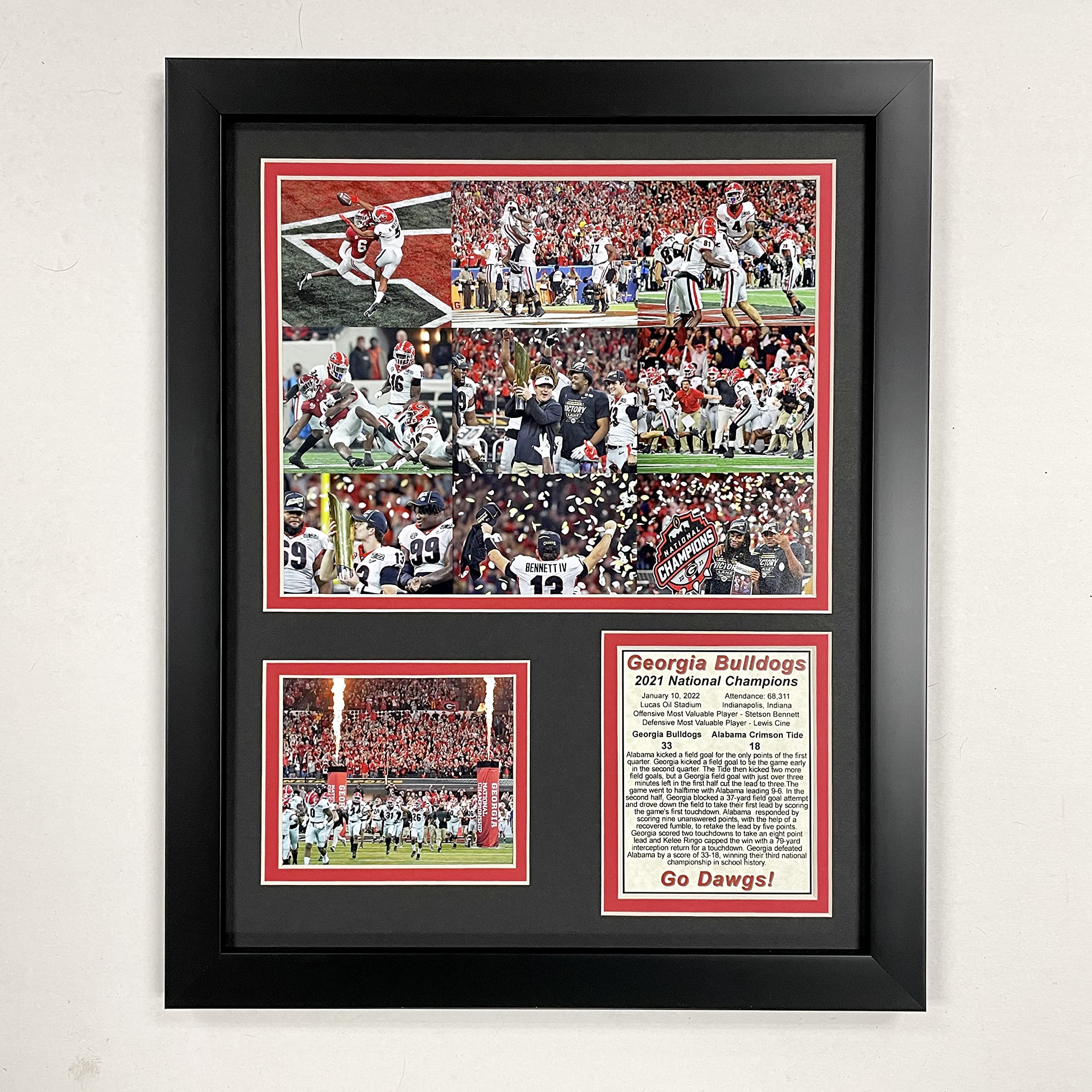 Legends Never Die, Inc. Georgia Bulldogs | 2021 CFP National Champions | 12"x15" Framed Photo Collage (Mosaic)