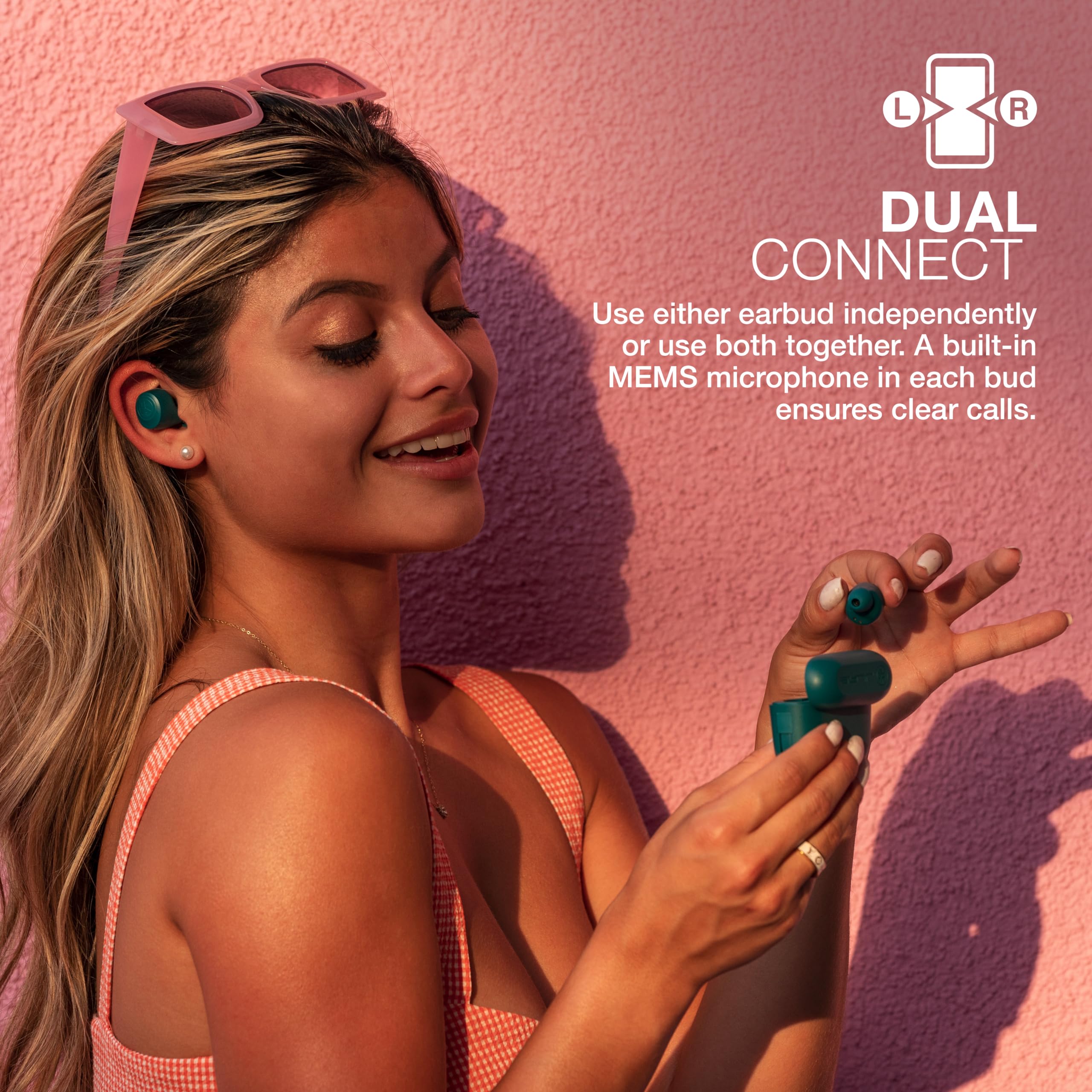 JLab Go Air Pop True Wireless Bluetooth Earbuds & Charging Case, Teal, Dual Connect, IPX4 Sweat Resistance, Bluetooth 5 Connection, 3 EQ Sound Settings Signature, Balanced, Bass Boost - Image 4