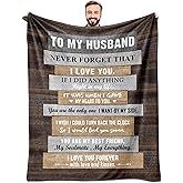 Fesangtao Valentines Day Gifts for Husband - Husband Birthday Gift - Wedding Anniversary Romantic Gift for Husbands - to My Husbands Gift from Wife Throw Blanket 60"X50"