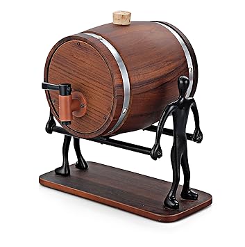 I Steel Wooden Decanter With Stand