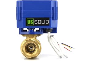 U.S. Solid Motorized Ball Valve- 1/2inches Brass Electrical Ball Valve with Full Port, 9-24V AC/DC and 3 Wire Setup