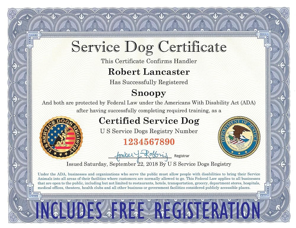 ada official service dog registry
