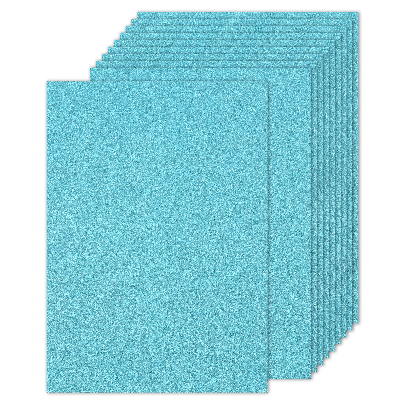 PATIKIL 10 Sheets Light Blue Glitter Cardstock Paper, A4 250gsm Rectangle Premium Sparkly Paper Craft Cardstock Paper for Scrapbook Card Making DIY Art Projects Wedding Party