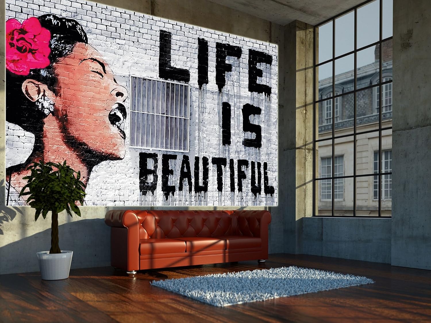 décoration de Peinture Murale dartiste de Graffiti Life is Beautiful