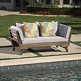 Amazon Com Studio Outdoor Converting Patio Furniture Sofa Couch And Love Seat Folding Lounge Chair Brown With Green Cushions Garden Outdoor