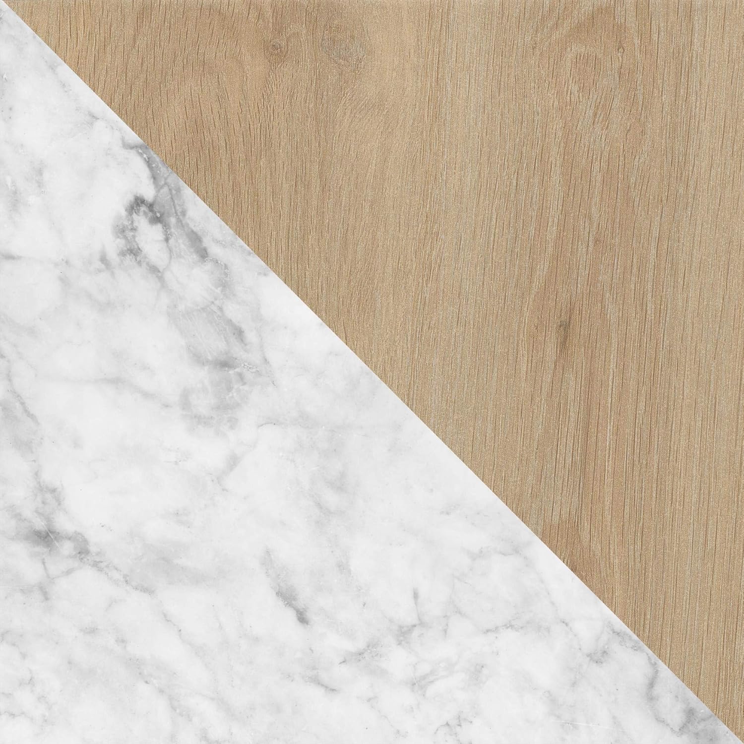 CosmoLiving Scarlett Nesting Tables, White Marble and Natural: Furniture & Decor