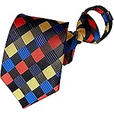 Lovacely Zipper Ties for Men, 3.15 Inch Classic Woven Silk Zip Necktie Pre-tied Paisley Various Designs Zipper Neck Tie