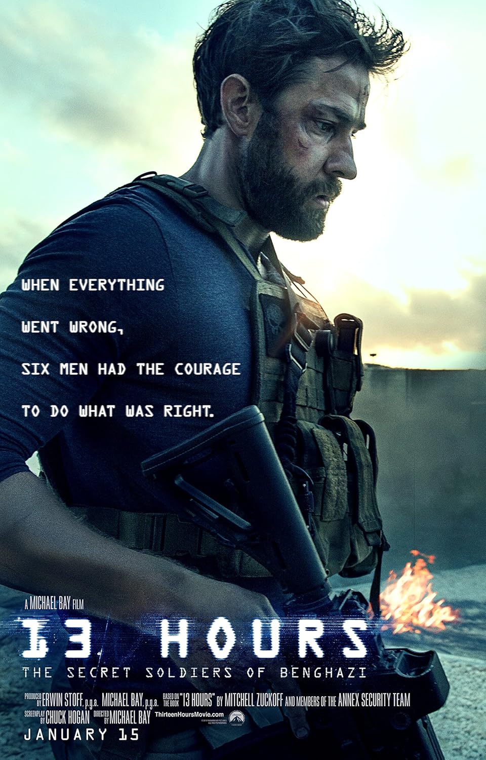 13 Hours: The Secret Soldiers of Benghazi - Movie Poster (2016), Size 12 x 18