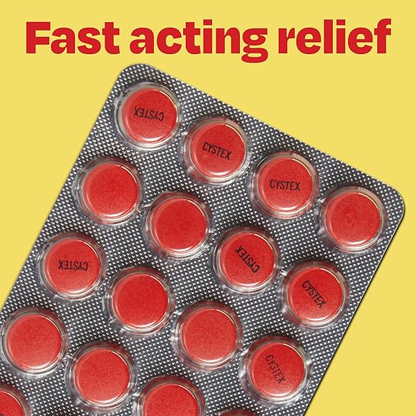 CYSTEX DUAL ACTION UTI PAIN RELIEF & PREVENTION TABLETS – 2-IN-1 FORMULA RELIEVES DISCOMFORT & SLOWS BACTERIAL GROWTH – NON-STAINING, FSA/HSA ELIGIBL, (48 COUNT)