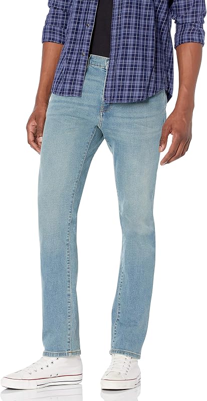 Herren Slim-Fit-Jeans - Auslauffarben, Hellblau Vintage, 29W / 34L