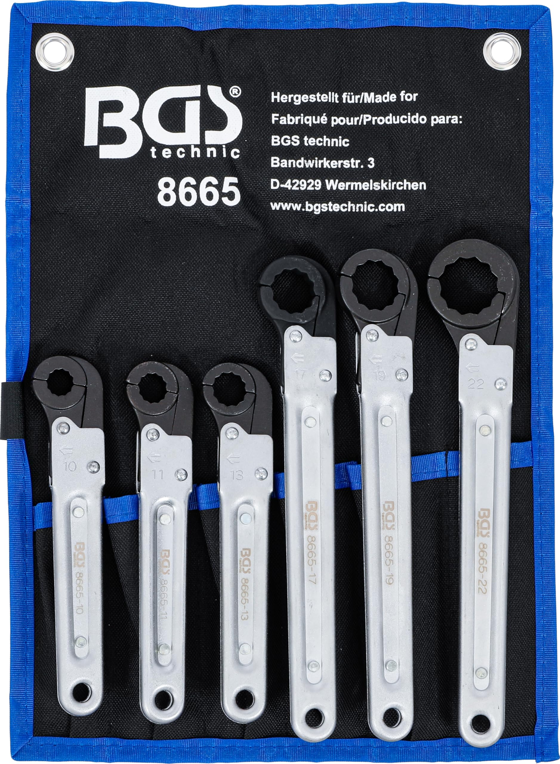 BGS 8665 | Line Ratchet Wrench Set | 6 pcs.