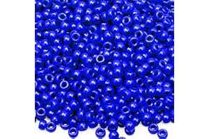GMMA 1000 Pcs Royal Blue Pony Beads for Bracelet Plastic Beads for Jewelry Making Colourful Beads for Friendship Bracelets 6x9mm Independent Day Beads for DIY Jewelry Party Decoration Supplies