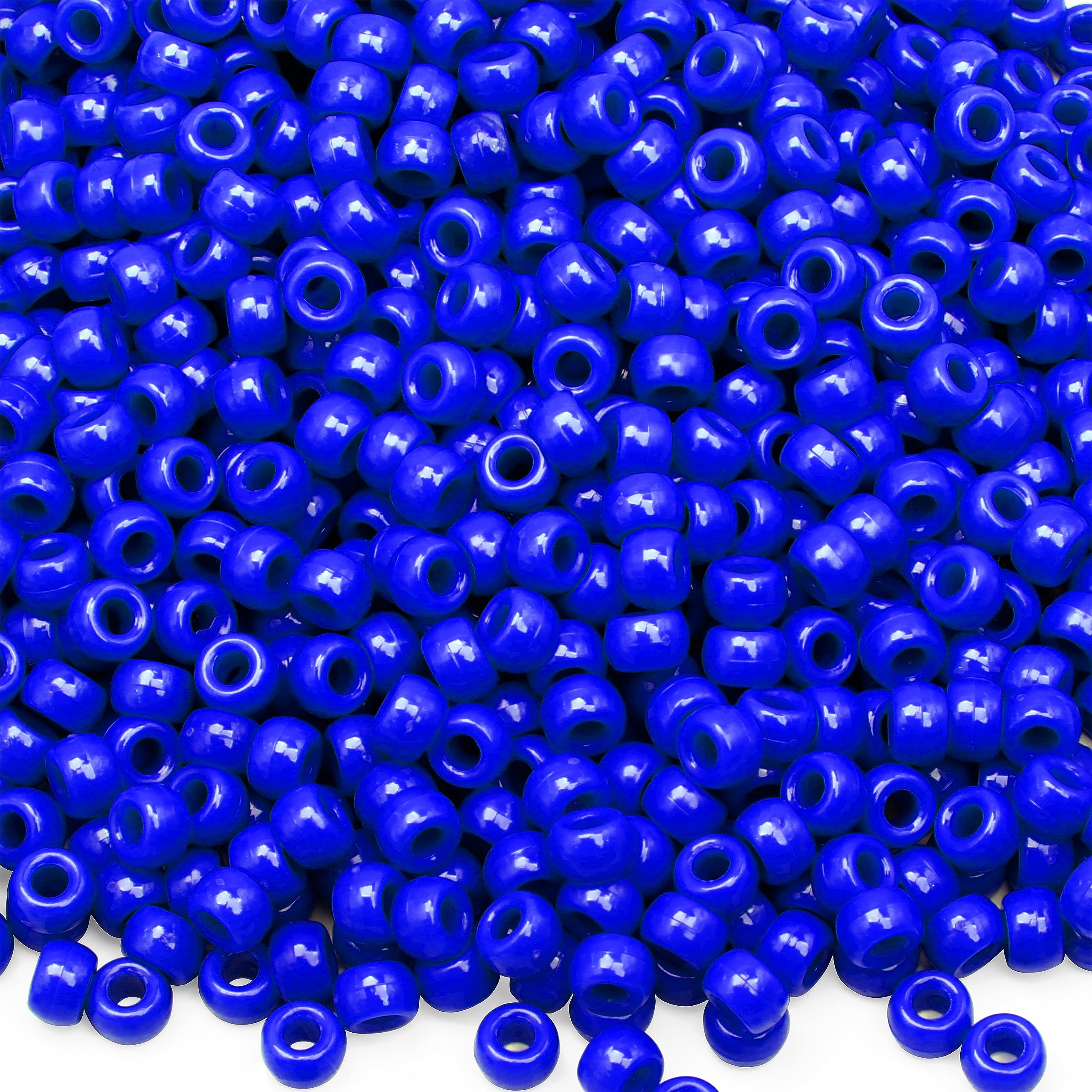 Photo 1 of GMMA 1000 Pcs Royal Blue Pony Beads for Bracelet Plastic Beads for Jewelry Making Colourful Beads for Friendship Bracelets 6x9mm Independent Day Beads for DIY Jewelry Party Decoration Supplies