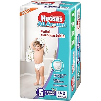pañales huggies all around autoajustables etapa 5 unisex 40 pzas