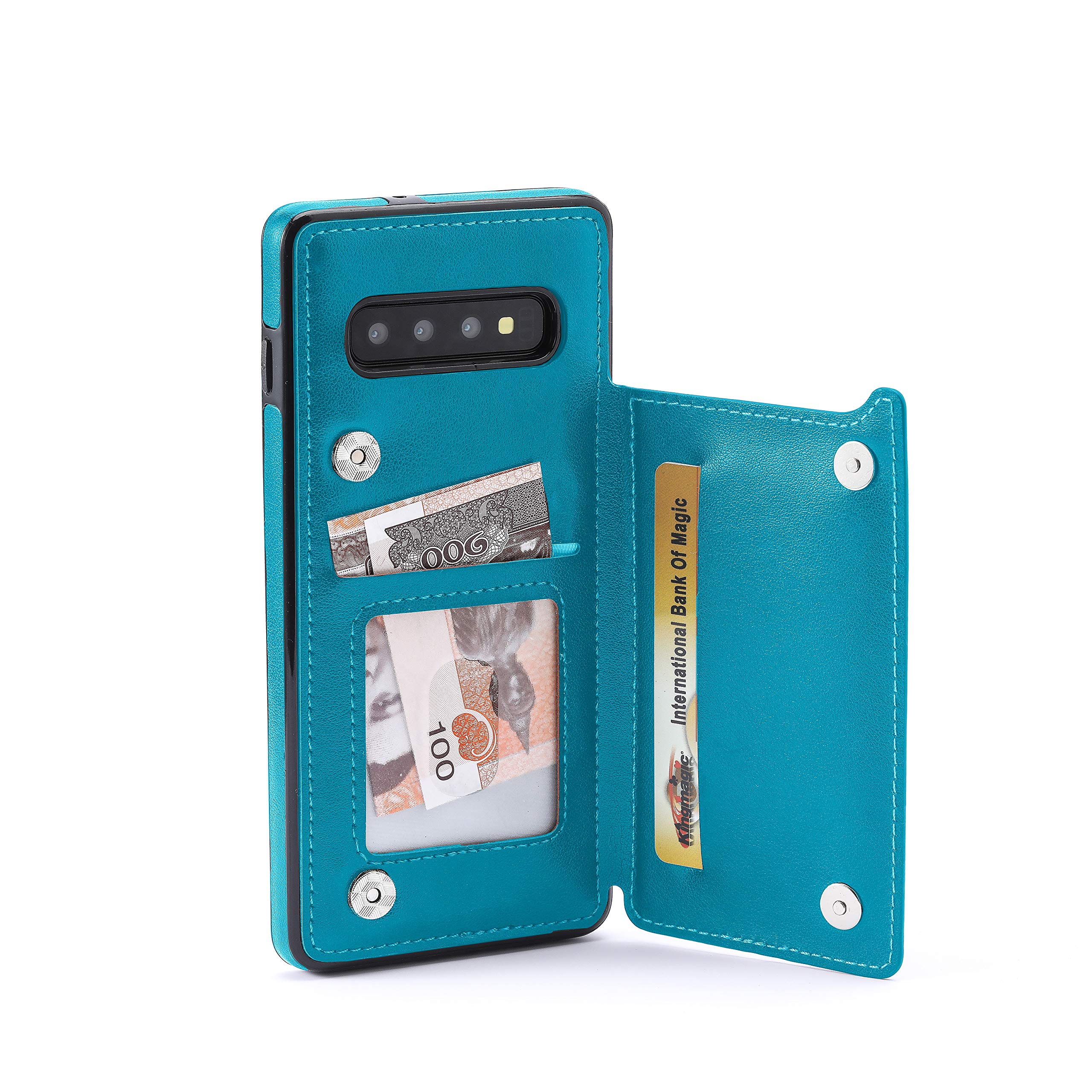 Bogumil Galaxy S10e Wallet Case, PU Leather Samsung S10e Case with Credit Card Holders Double Magnetic Buttons Flip Shockproof Protective Cover Compatible Samsung Galaxy S10e (Blue)