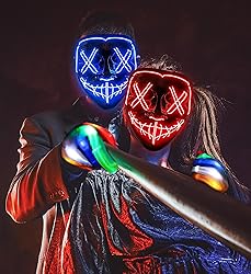 Halloween Mask Skeleton Gloves Set, Light Up Scary
