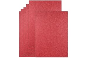 BAZYROCK 20 Sheets Red Glitter Cardstock 8.5 x 11 Inches, Heavyweight 250gsm Premium Sparkling Card Stock Paper for Card Making DIY Craft Party Decoration School Student Supplies (Red)