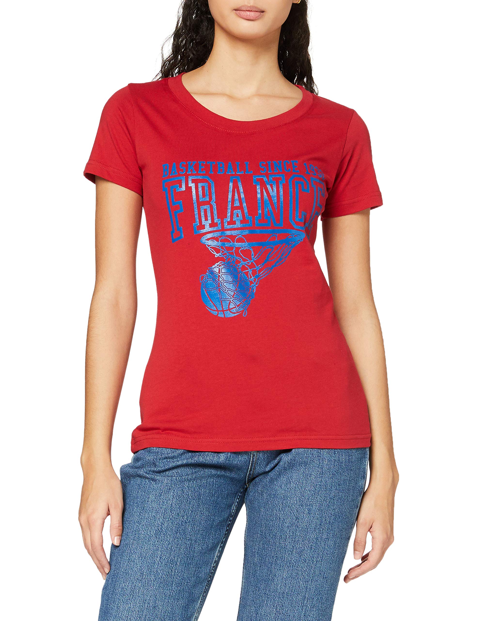 France Basketball Women's TEE Shirt Supporter Femme Rouge Panier France Since 1932 Adulte M T, red, M