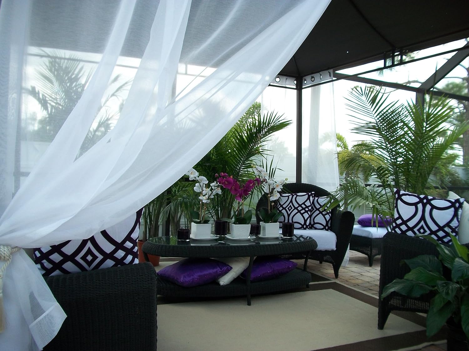 Amazon Com Outdoor Gazebo Patio Drapes White Sheer 120 Price