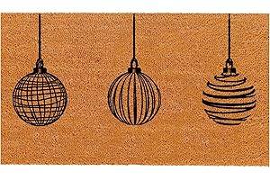 THEODORE MAGNUS Natural Coir Doormat with Non-Slip Backing - 17 x 30 - Outdoor/Indoor - Christmas Door Mat - Christmas - Decorations - COIR-1730-15-308