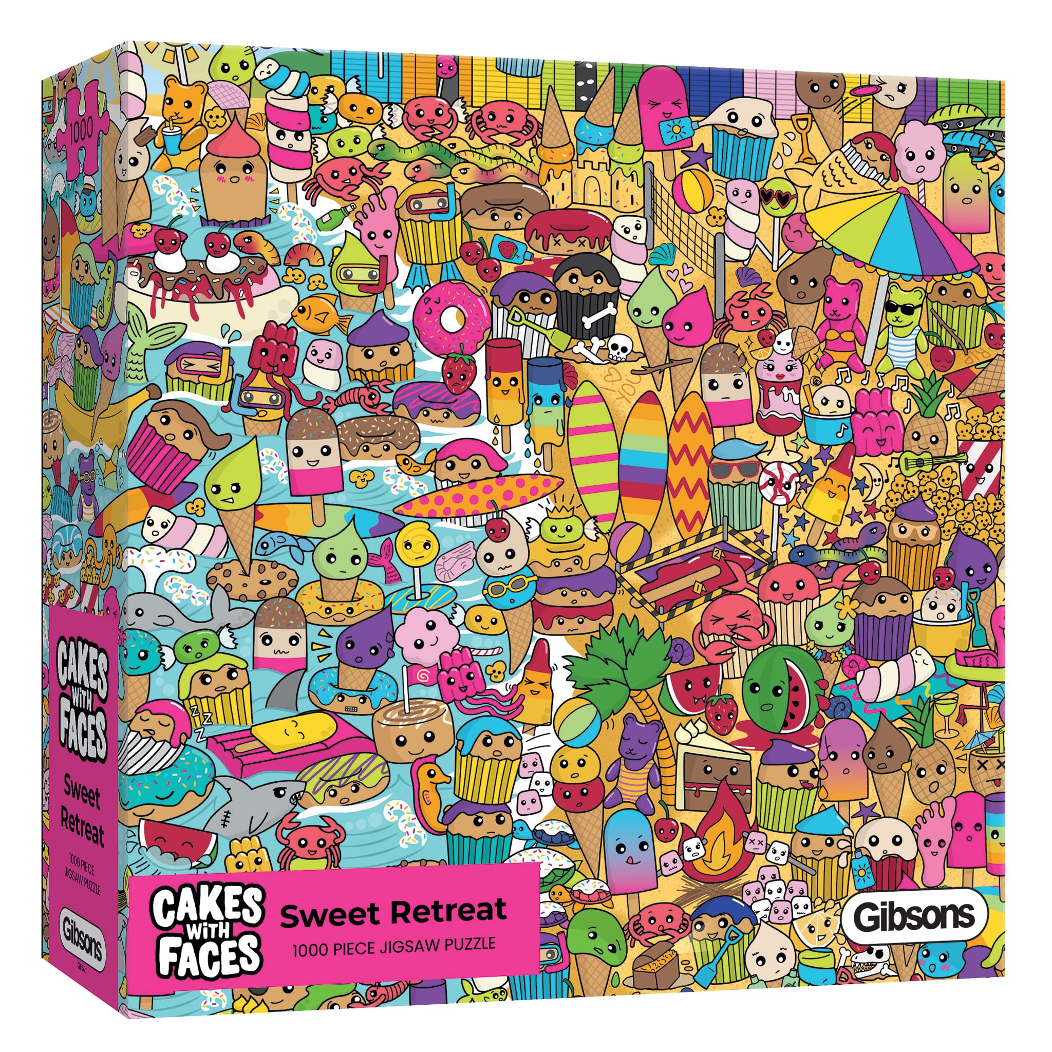 Gibsons Sweet Retreat 1000 Piece Jigsaw Puzzle Cute Colourful Sweets Candy Contemporary Design Cartoon Sustainable Jigsaw for Adults Teens Premium 100% Recycled Board | Great Gift Gibsons Games