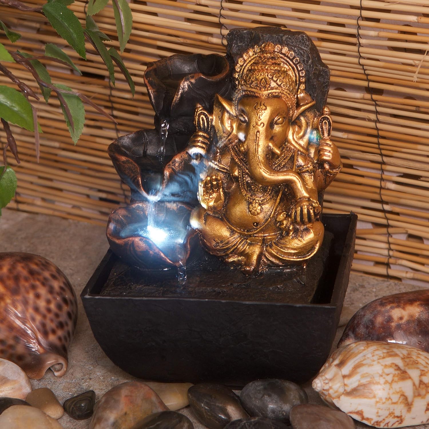 Creative Touch Mini Ganesh Indoor Water Fountain with LED Light Size