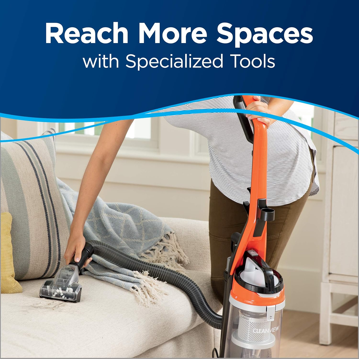 BISSELL Cleanview Bagless Vacuum Cleaner, 2486, Orange -