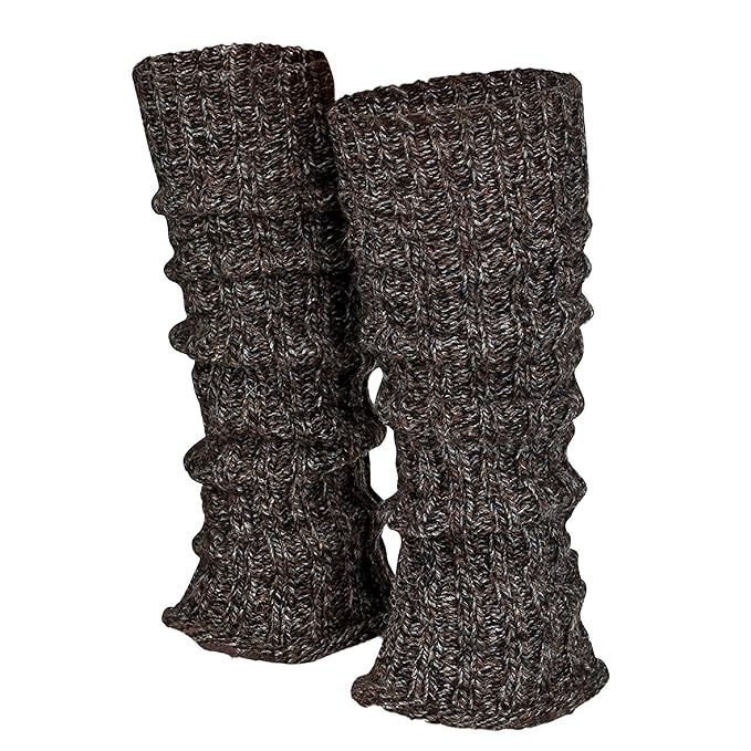 Tobeni Women's Plain Leg Warmers Brown One size Amazon.co.uk Clothing