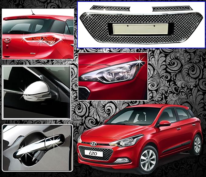 Autopearl Chrome Plated Car Accessories Set for Hyundai i20 Elite (Set ...