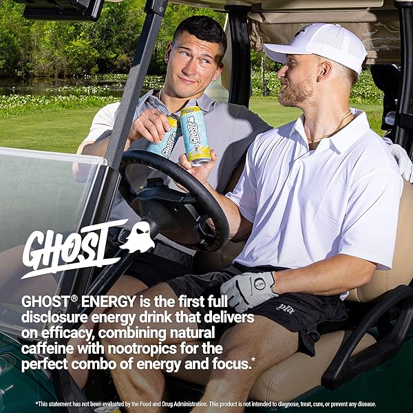 GHOST ENERGY DRINK – 12-PACK, ICED TEA LEMONADE, 16OZ – ENERGY & FOCUS & NO ARTIFICIAL COLORS – 200MG OF NATURAL CAFFEINE, L-CARNITINE & TAURINE – GLUTEN-FREE & VEGAN