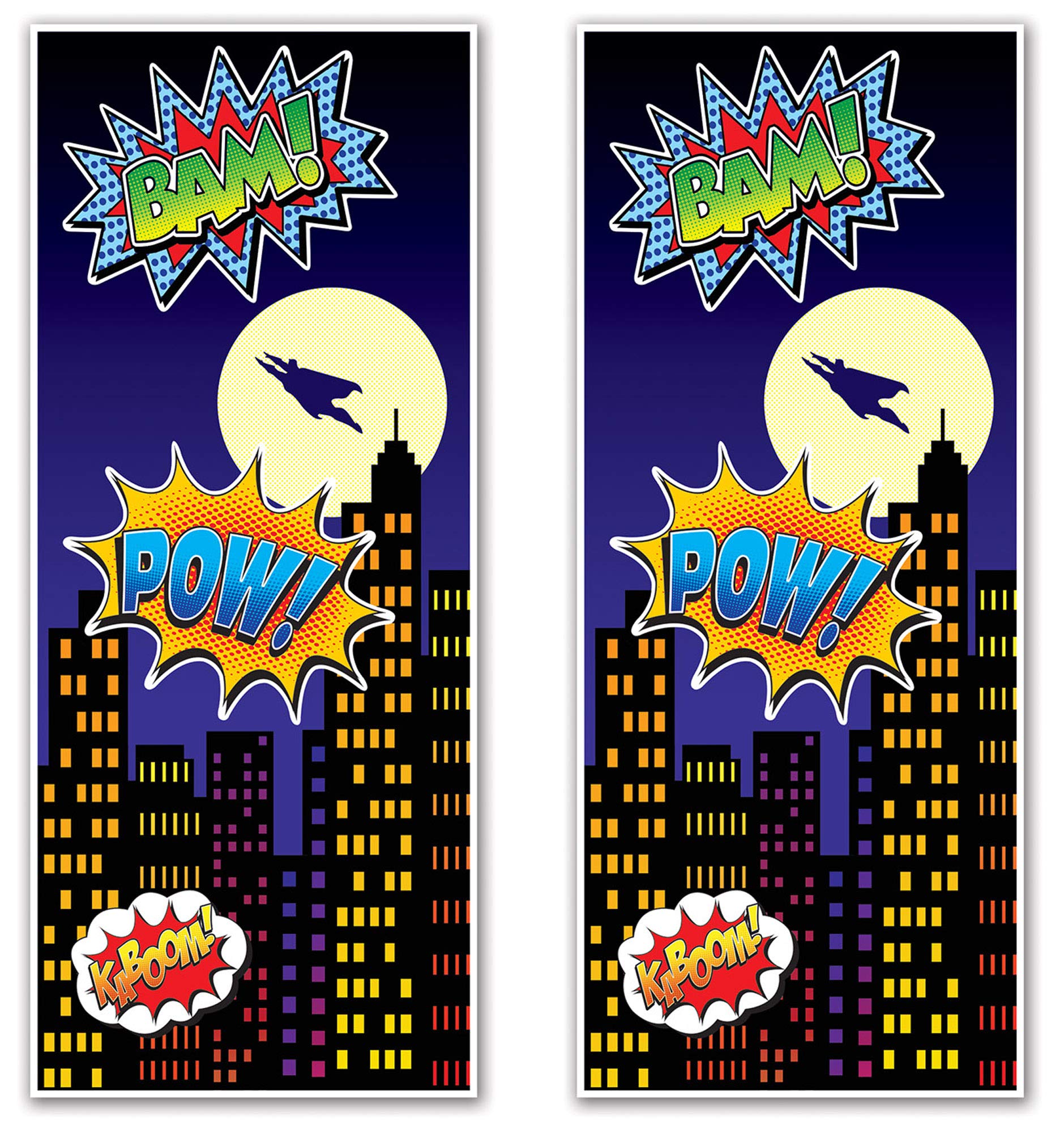 Beistle 53423 Hero Door Covers 2 Piece, 30" x 6', Multicolor Flying-2 Pack, Plastic — image 1