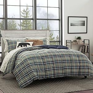 Eddie Bauer Rugged Plaid Comforter Set, Twin, Dune