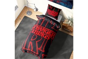 Get Trend Stranger Things Single Duvet Cover Set with Pillowcase for Boys, Girls, 53"x79" Reversible Bedding, Gifts for Kids (Multi Stranger Things, Single)
