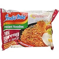 Indomie Mi Goreng Instant Stir Fry Noodles, Halal Certified, Hot & Spicy / Pedas Flavor (Pack of 30), 2.82 Ounce (Pack…