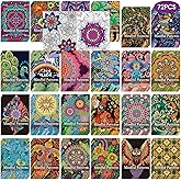 Sinload 72 Pcs Mindful Coloring Books Party Favor Bulk for Adults Drawing | 6.9 x 5 in, Stress Relief, DIY Art, Floral Patterns, Thick Paper, Relaxation Supplies for Gift Giving, Goodie Bag Fillers