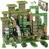 TOY Life Military Magnetic Tiles 58 Pc STEM Building Set for Kids 3-8 | 5 army vehicles, camouflage design, tank rocket aircraft truck warship, boys &amp; girls, non-toxic ABS, birthday gift