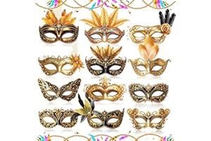 Woosytoo Mardi Gras Masks Paper Vintage Masquerade Mask for Adult Kids New Orleans Mardi Gras Costume Parade Prom Prop
