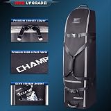 CHAMPKEY Premium Soft Padded Golf Travel Bag with Wheels 1200D Oxford Fabric view 2